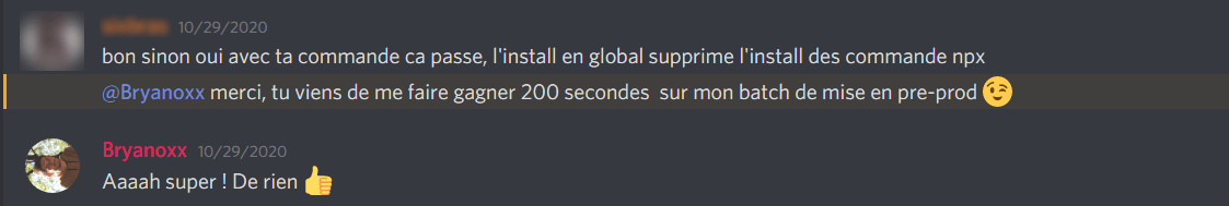 Exemple de résolution de bug sur Discord