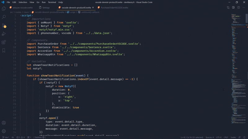 GIF de la différence entre scolling avec et sans ALT de maintenu